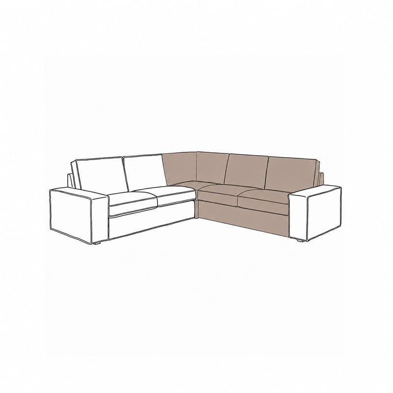 KIVIK Corner Section Sofa Cover-Corduroy Latte