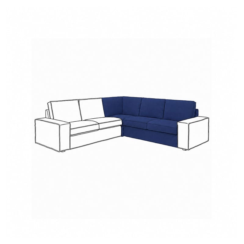 KIVIK Corner Section Sofa Cover-Canvas Deep blue