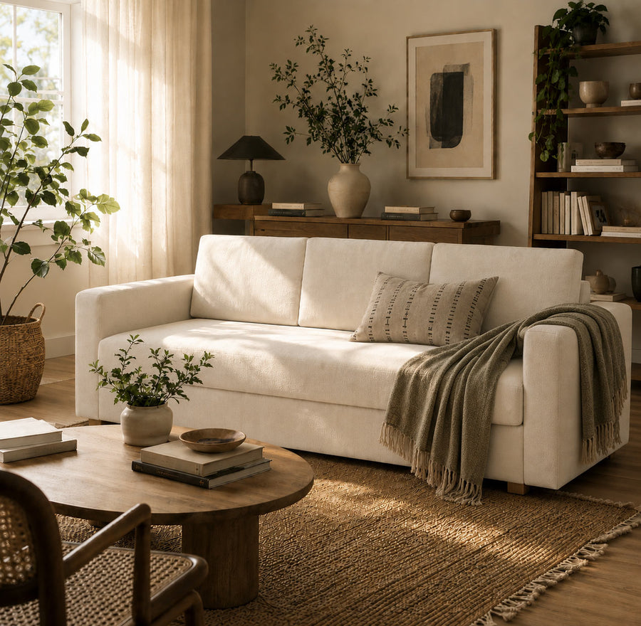 Ektorp Beige Velvet Set: Double the Elegance in Your Living Room