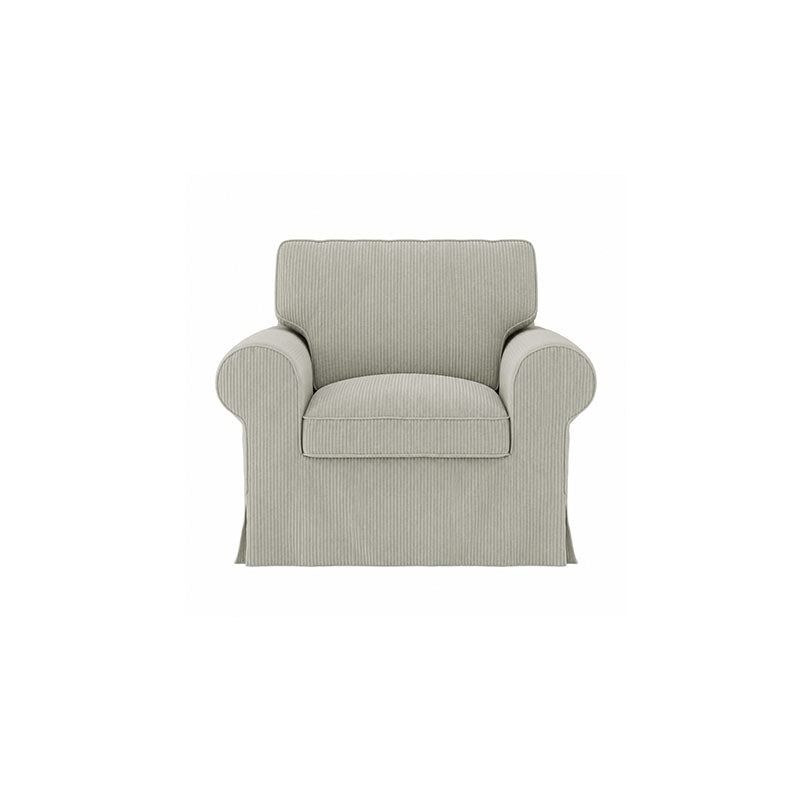UPPLAND Armchair Cover-Corduroy Silver White