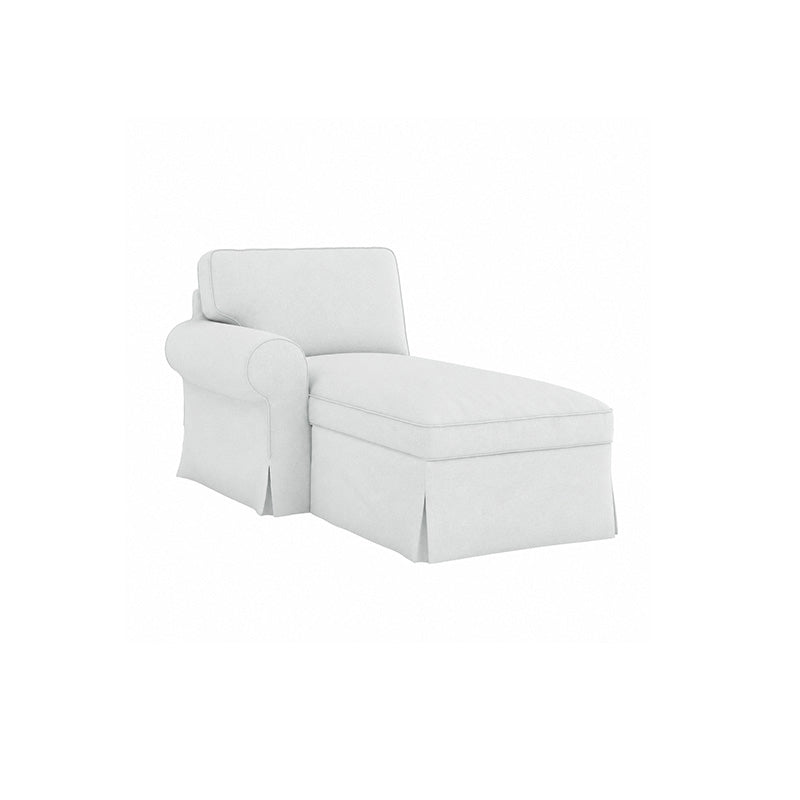 Funda EKTORP para chaise longue con reposabrazos izquierdo, microfibra oliva