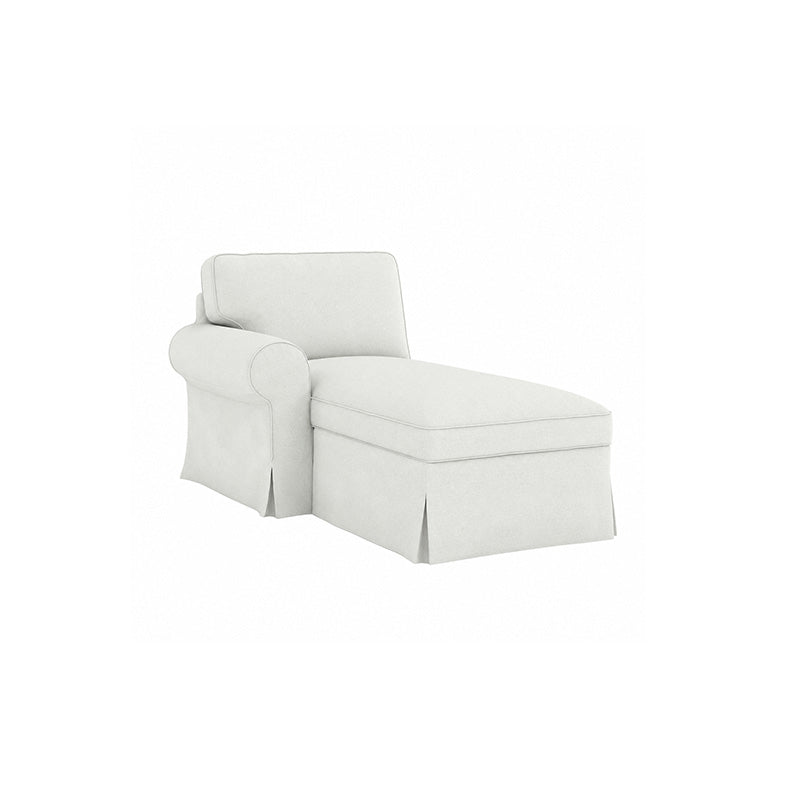 EKTORP Chaise with Left Armrest Cover-Canvas Ivory