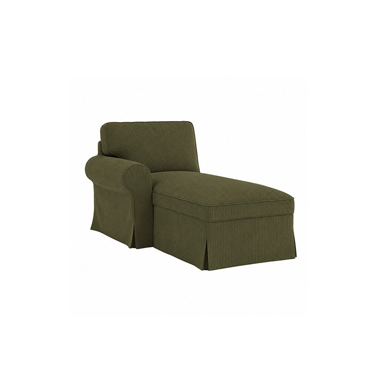 EKTORP Chaise with Left Armrest Cover-Corduroy Olive