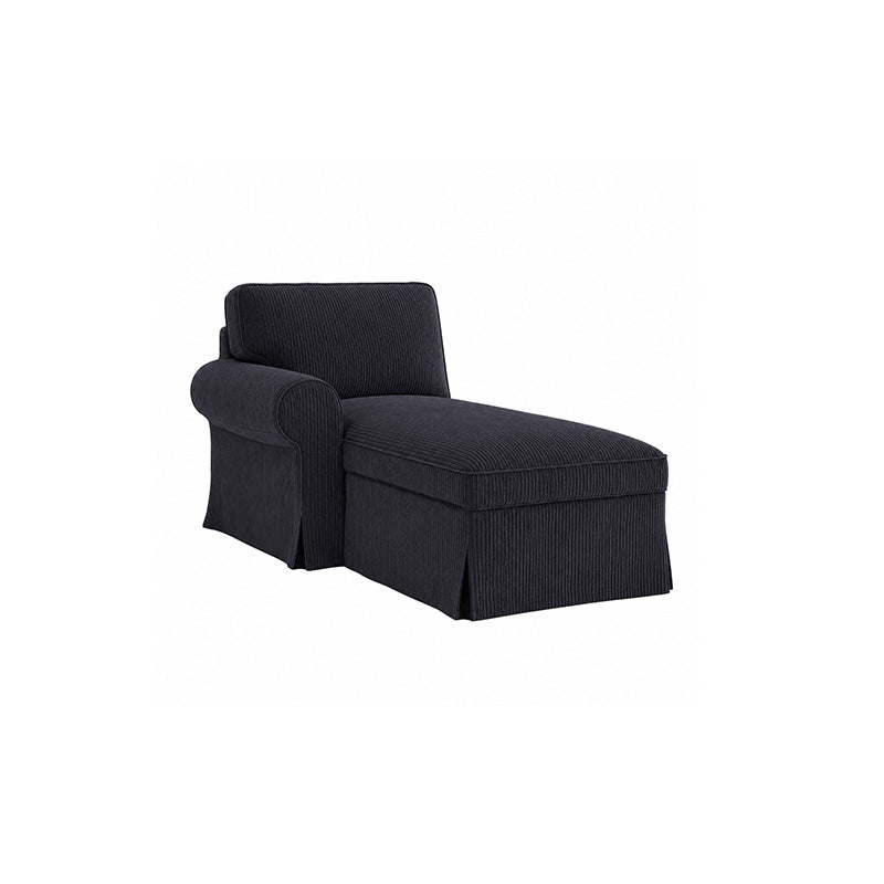 Funda EKTORP para chaise longue con reposabrazos izquierdo, microfibra oliva