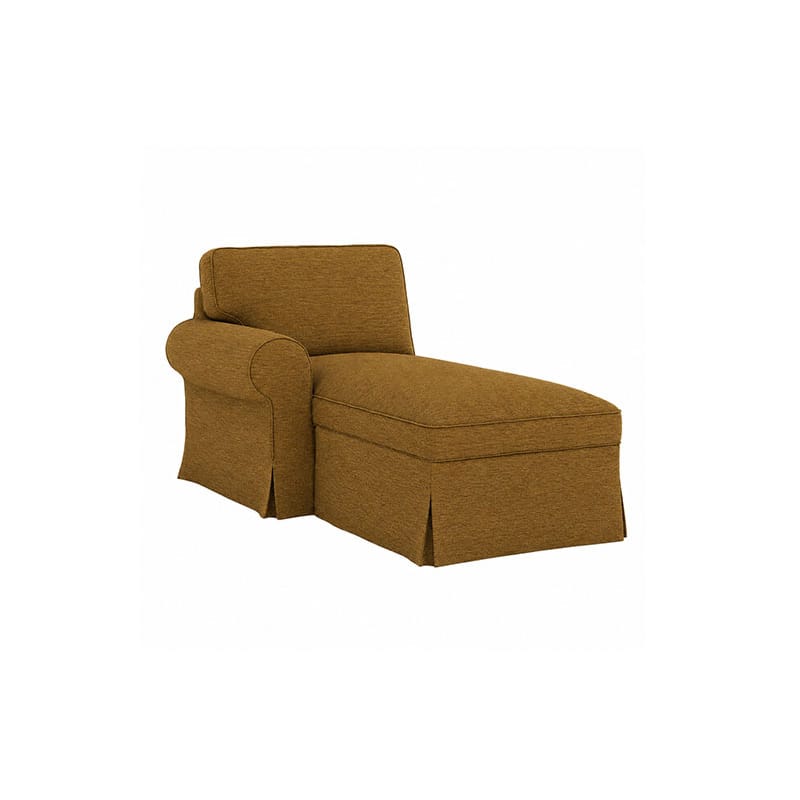 EKTORP Chaise with Left Armrest Cover-Patterned Weave  Antique Gold