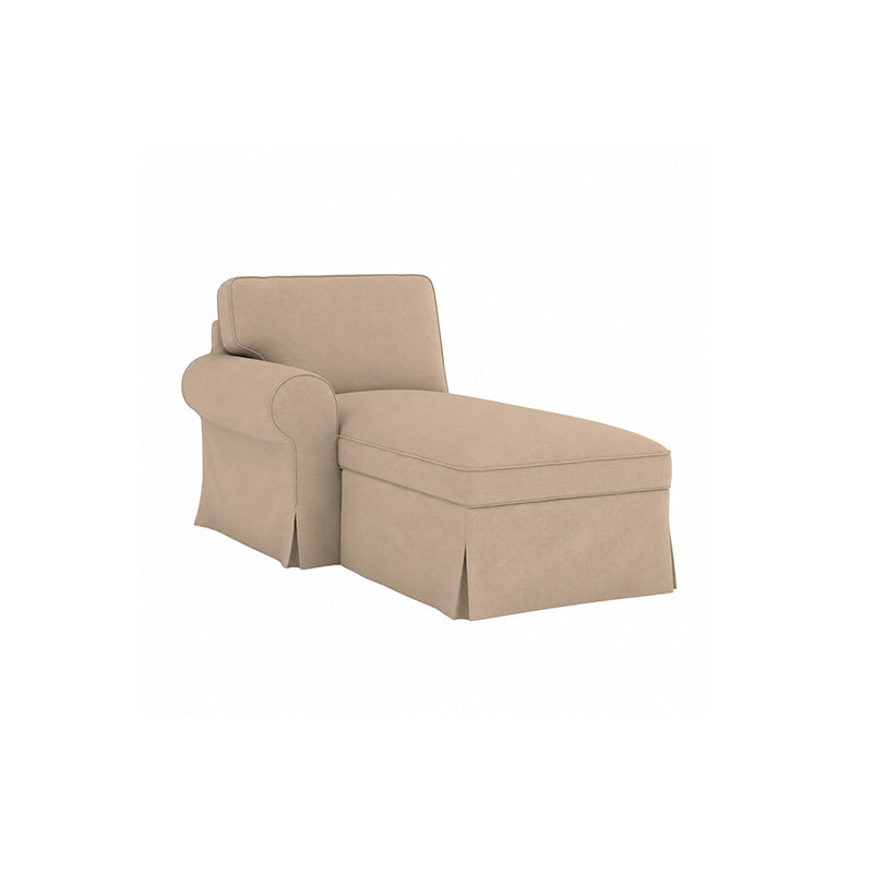 Funda EKTORP para chaise longue con reposabrazos izquierdo, microfibra oliva