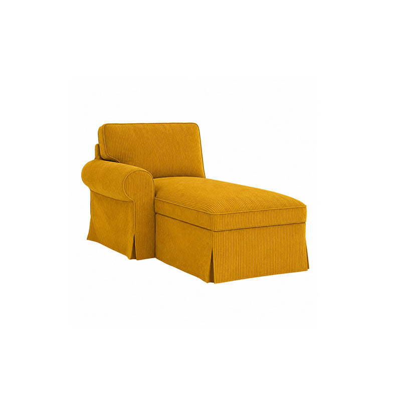 EKTORP Chaise with Left Armrest Cover-Corduroy Mustard
