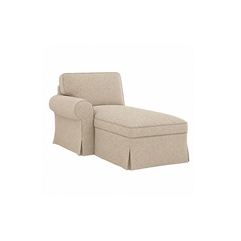 EKTORP Chaise with Left Armrest Cover-Patterned Weave  Cream