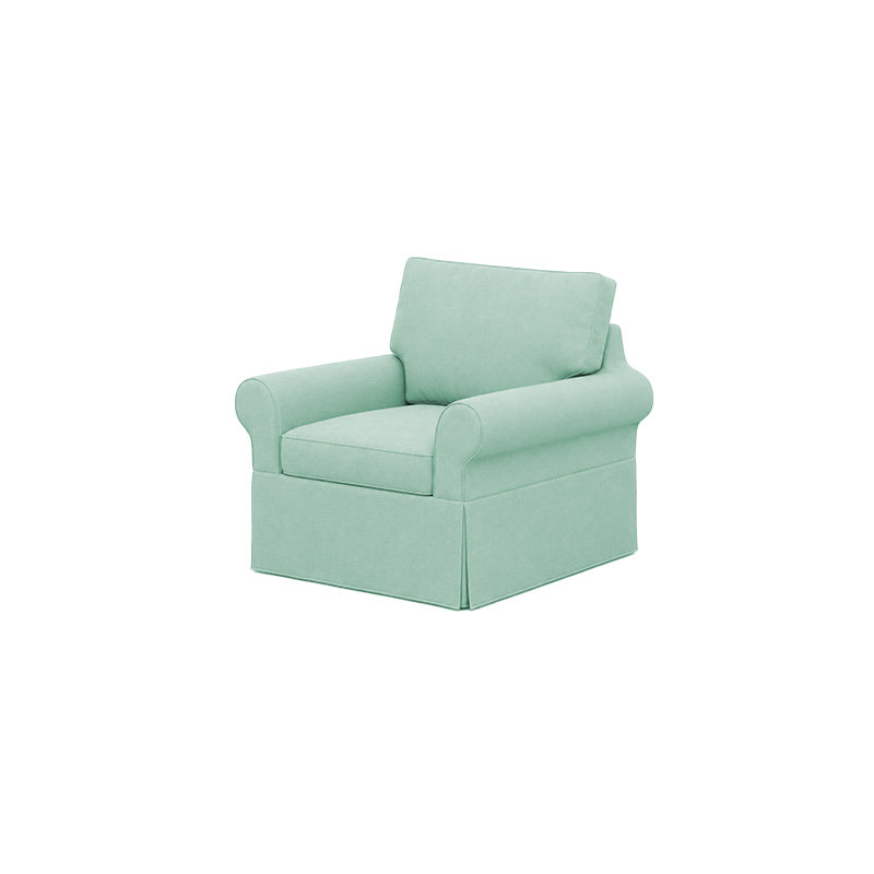 POTTERY BARN Basic Chair Cover-Microfiber Navy Mint