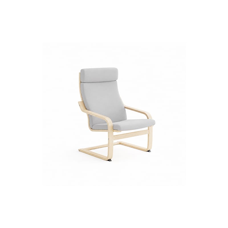 POANG armchair cover 1-Corduroy Silver White