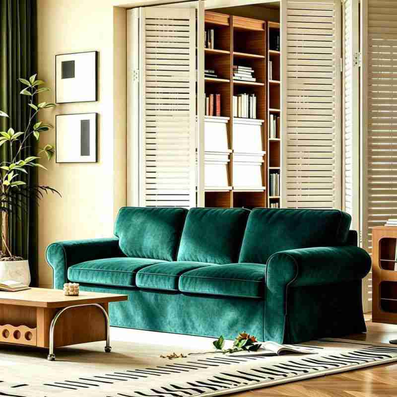 EKTORP 3-Seater Sofa Cover-Velvet Peacock