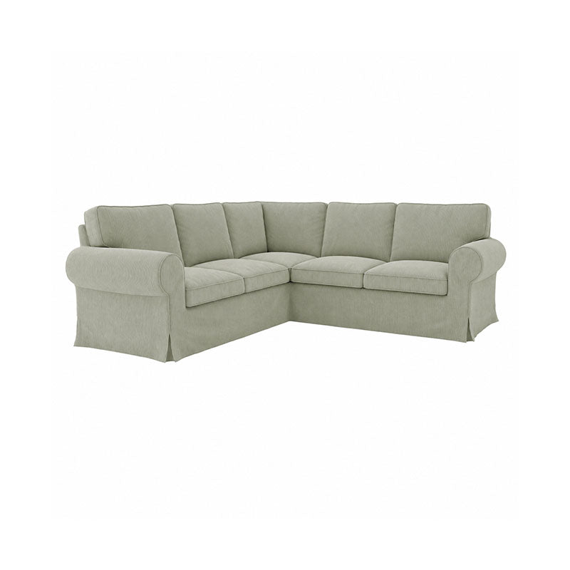 UPPLAND 4-Seater Corner Sofa Cover-Corduroy Silver White