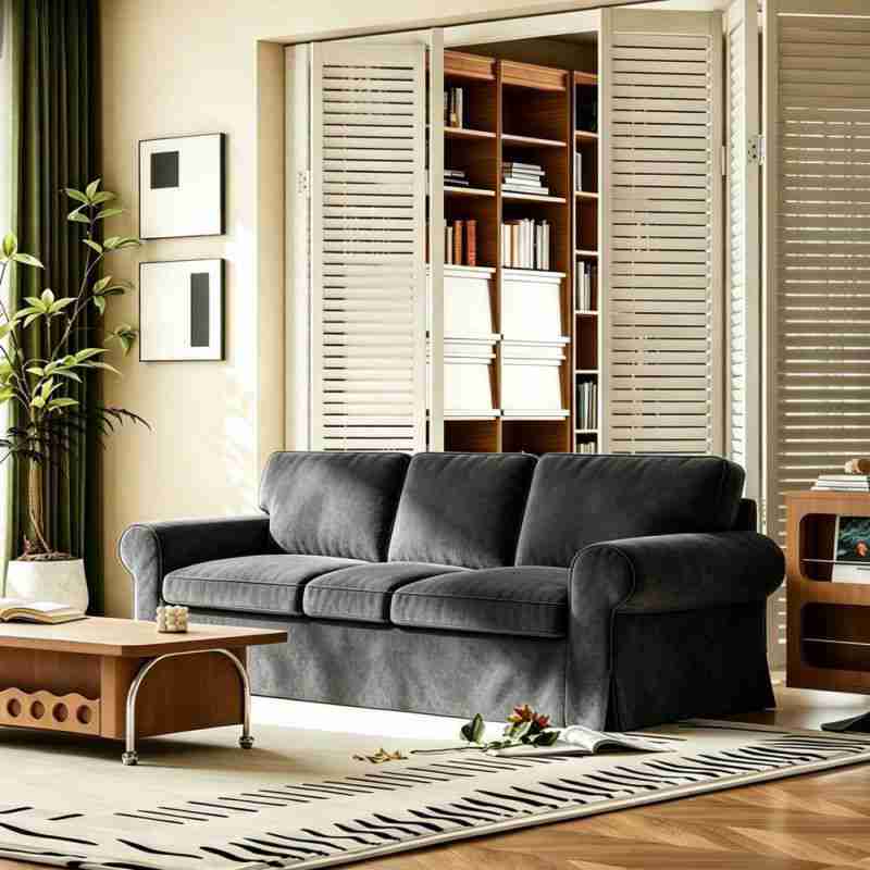 EKTORP 3-Seater Sofa Cover-Velvet Gray