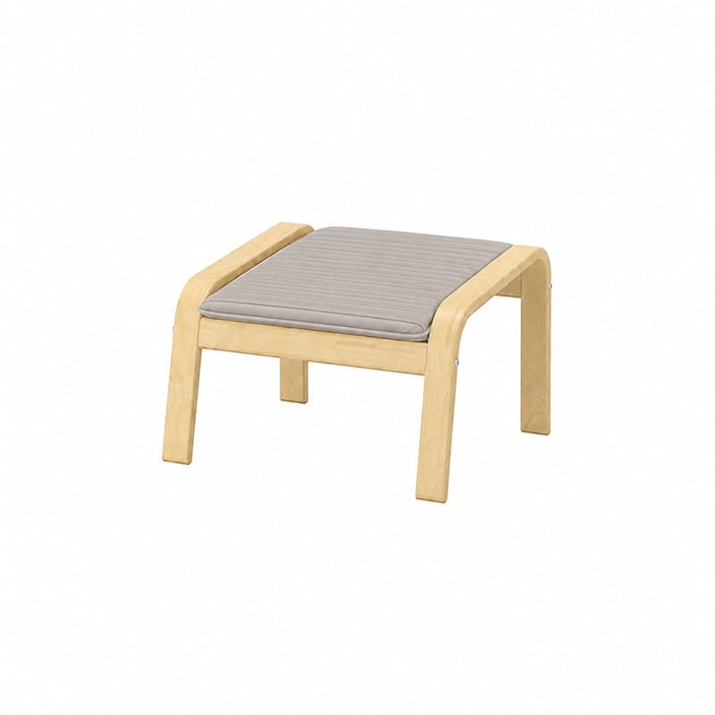 POANG Footstool Cover 2-Corduroy Silver White