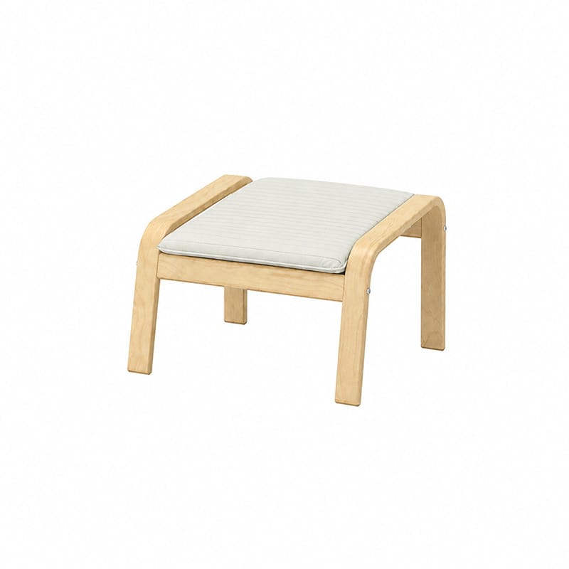 POANG Footstool Cover 2-Canvas Pure white