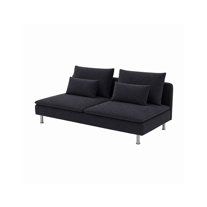 SODERHAMN 3-Seat Section Sofa Cover-Corduroy Ash Gray
