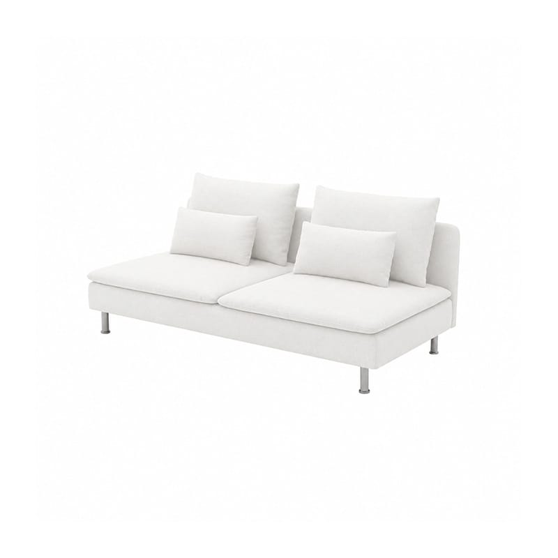 SODERHAMN 3-Seat Section Sofa Cover-Canvas Pure white