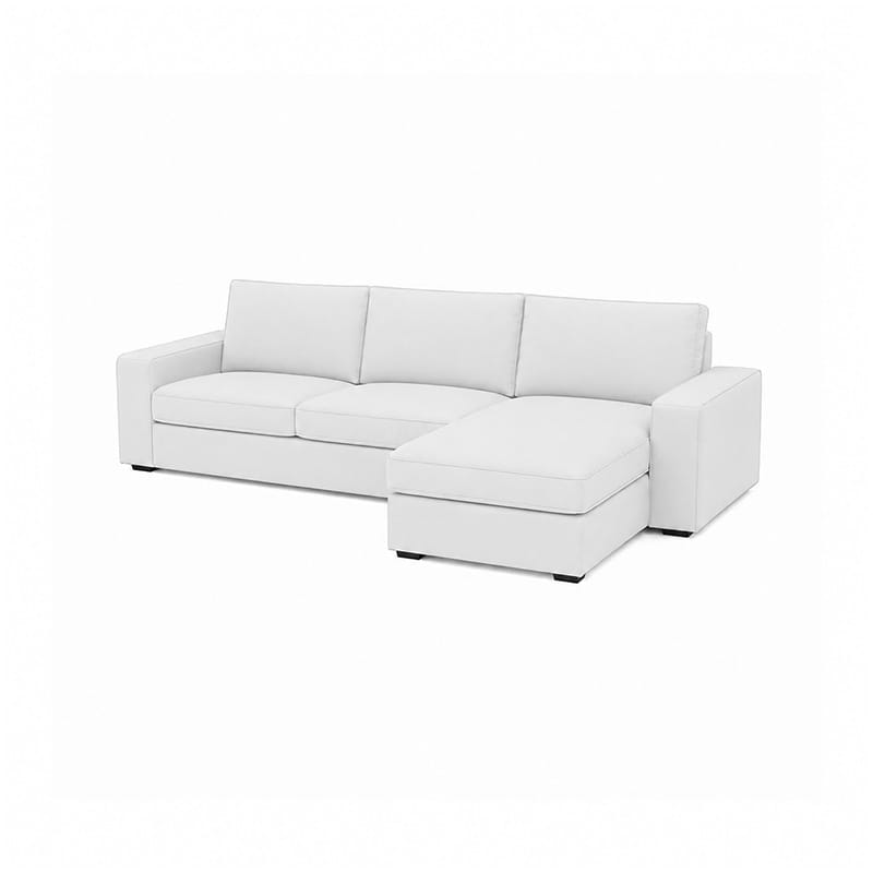 KIVIK 3-Seat Sofa Set with Chaise-Canvas Pure white