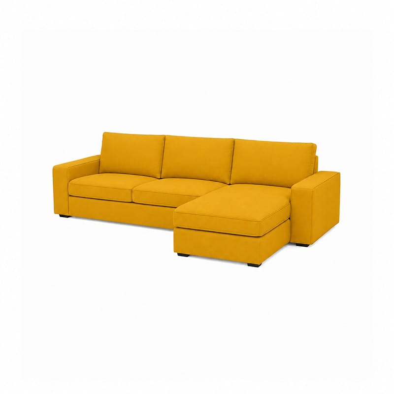 KIVIK 3-Seat Sofa Set with Chaise-Corduroy Mustard