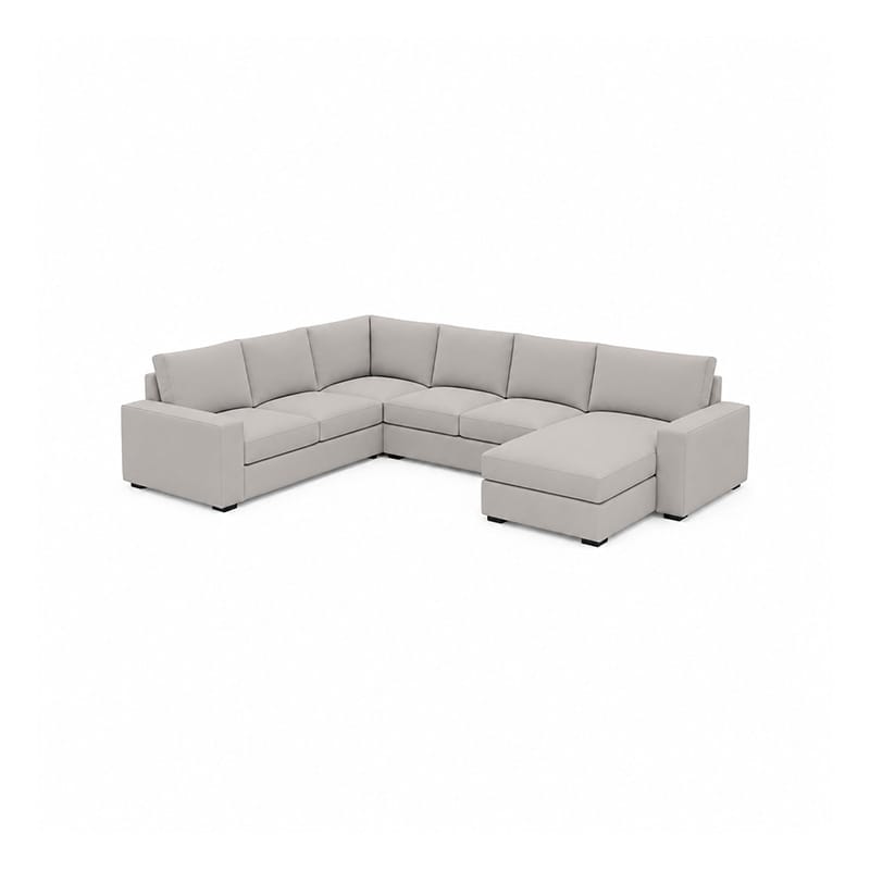 KIVIK 5-Seat Sofa Cover with Chaise-Corduroy Silver White