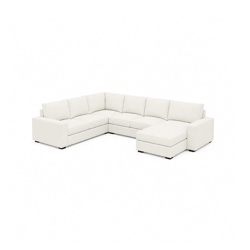 KIVIK 5-Seat Sofa Cover with Chaise-Canvas Pure white