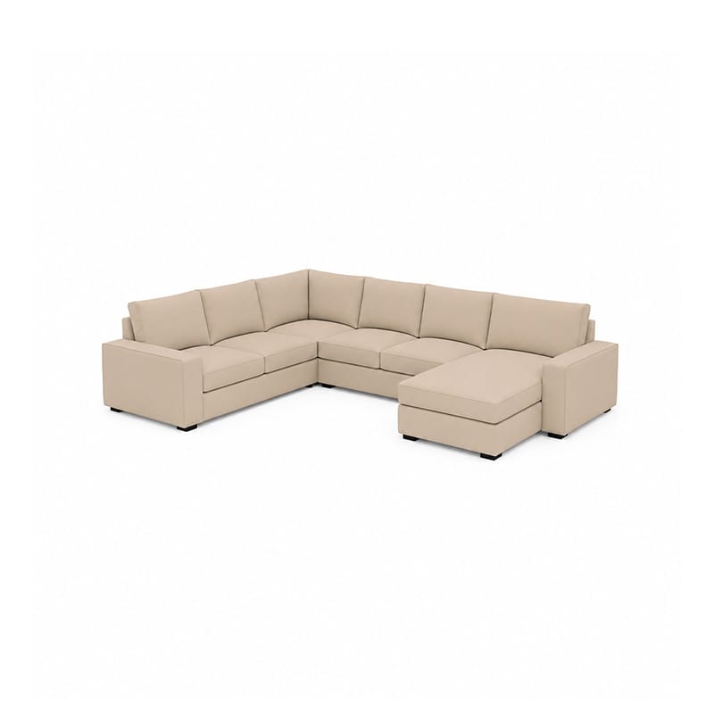 KIVIK 5-Seat Sofa Cover with Chaise-Canvas Oatmeal