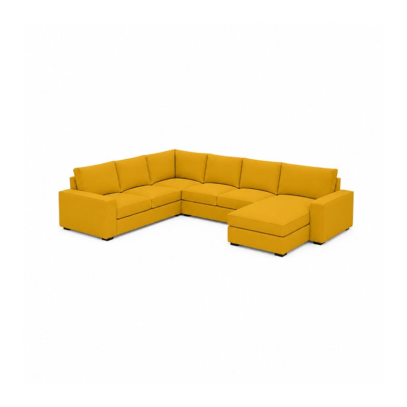 KIVIK 5-Seat Sofa Cover with Chaise-Corduroy Mustard
