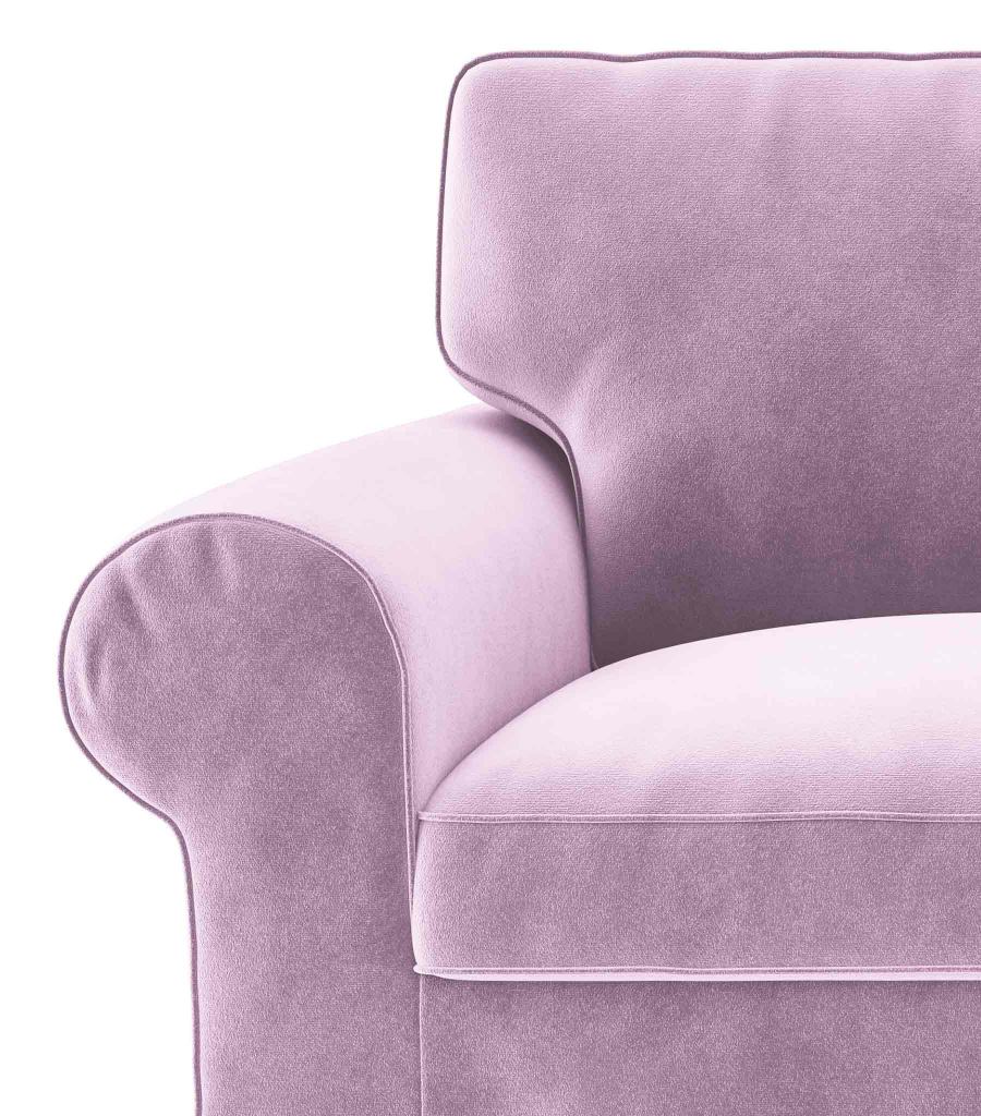 Funda EKTORP sofá 3 plazas con chaise longue - terciopelo rosa empolvado