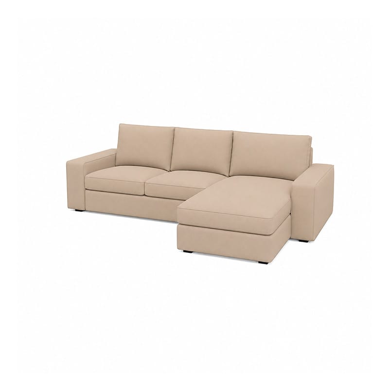 KIVIK 4-Seat Sofa Cover Set with Chaise-Canvas Oatmeal