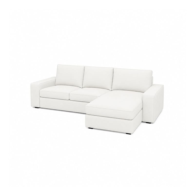 KIVIK 4-Seat Sofa Cover Set with Chaise-Canvas Ivory