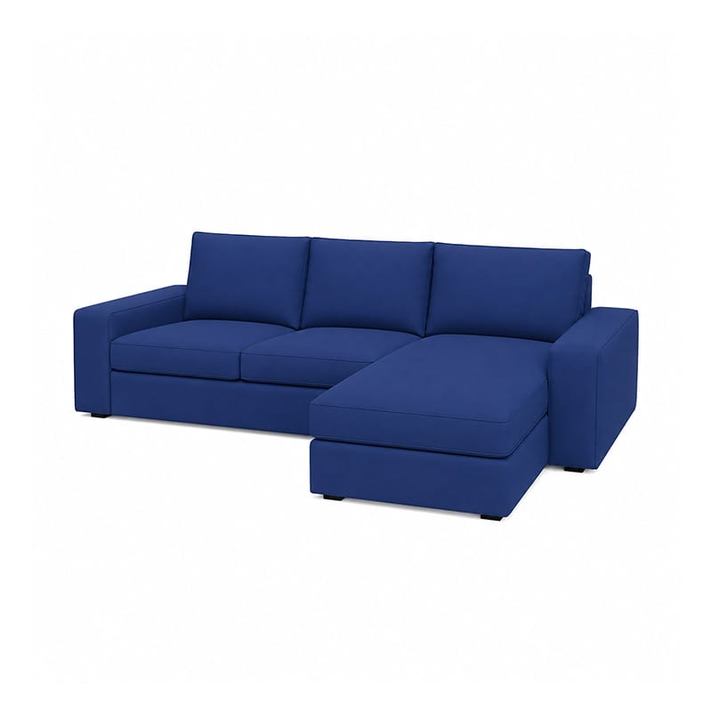 KIVIK 4-Seat Sofa Cover Set with Chaise-Canvas Deep blue