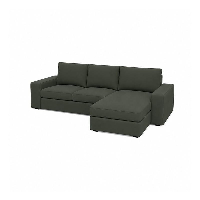 KIVIK 4-Seat Sofa Cover Set with Chaise-Canvas Charcoal