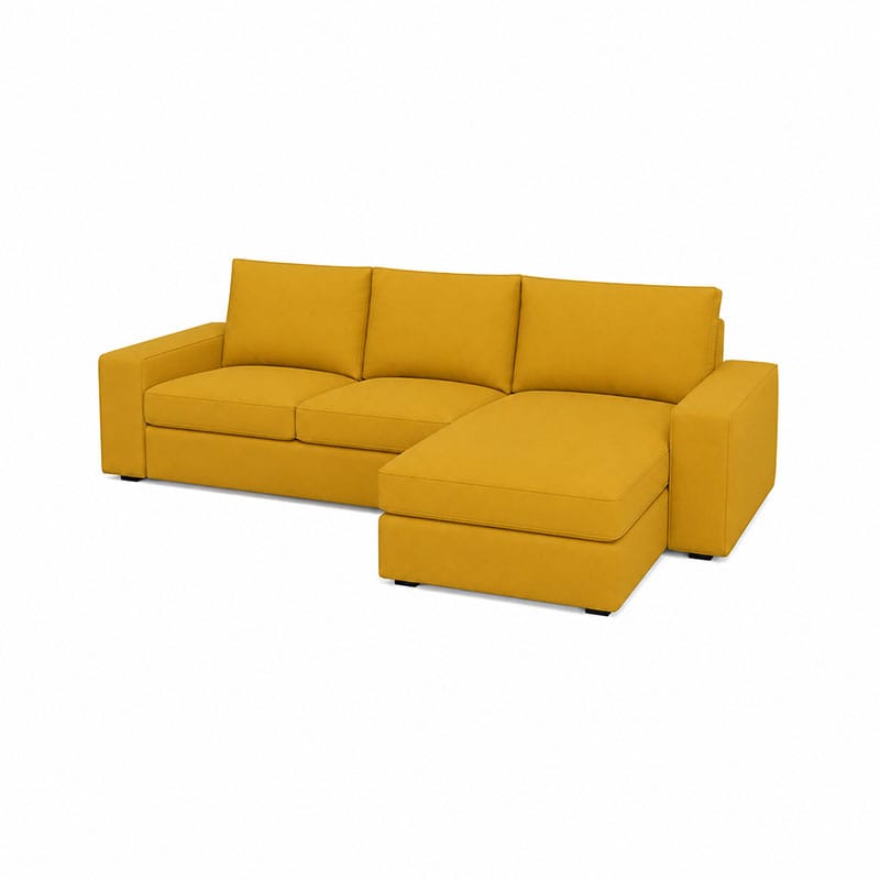 KIVIK 4-Seat Sofa Cover Set with Chaise-Corduroy Mustard