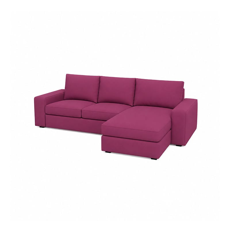 KIVIK 4-Seat Sofa Cover Set with Chaise-Canvas Berry plum