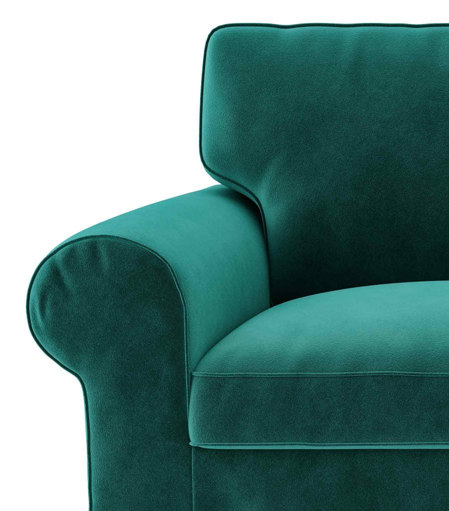 Funda para sofá EKTORP de 3 plazas con chaise longue - Terciopelo Pavo Real