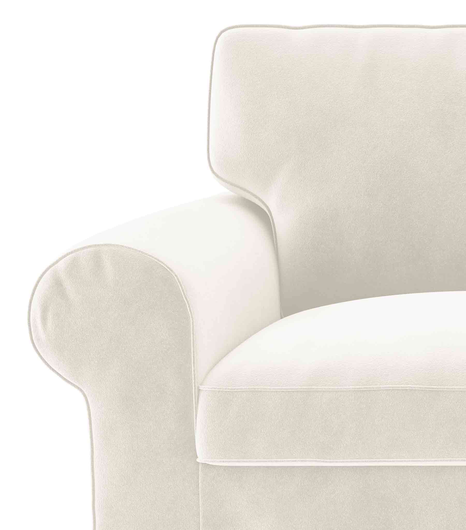 Funda de sofá EKTORP de 3 plazas con chaise longue - Terciopelo Beige