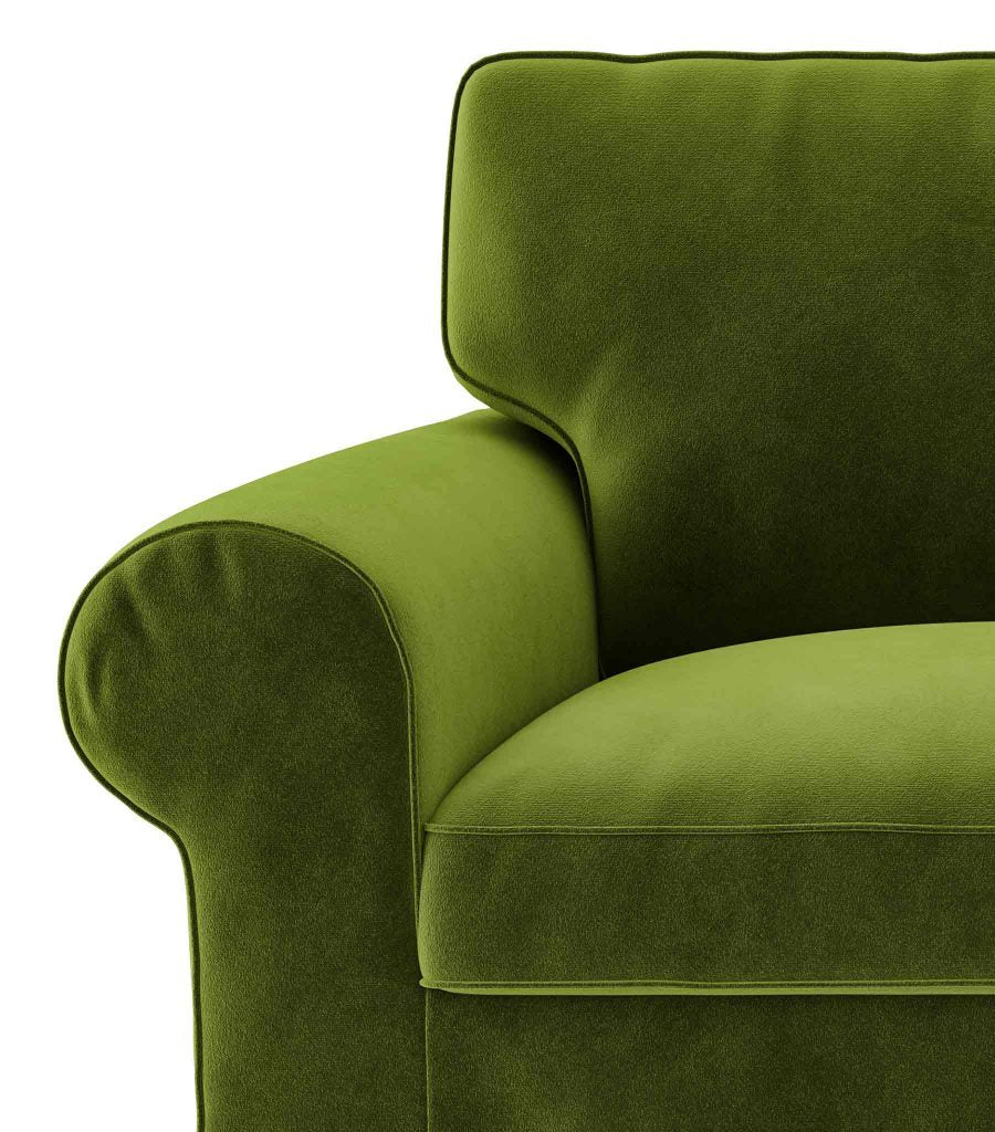Funda EKTORP Sofá chaise longue de 3 plazas-Terciopelo verde oliva