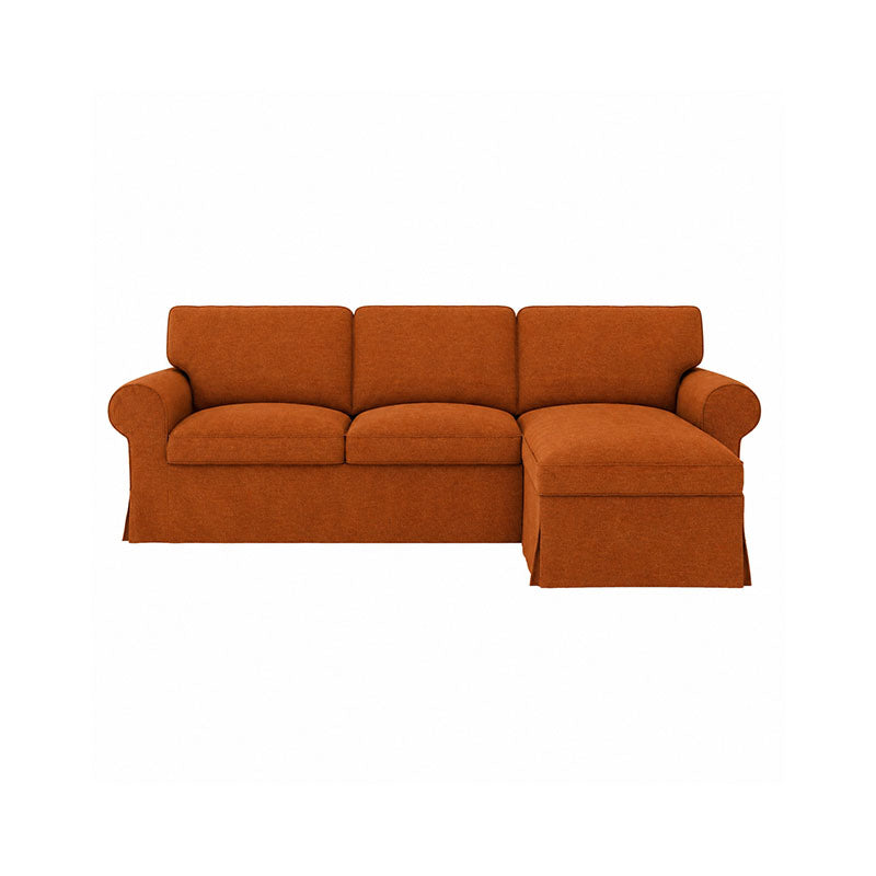 EKTORP 3 Seater Sofa with Chaise Cover-Microfiber Terra mauve