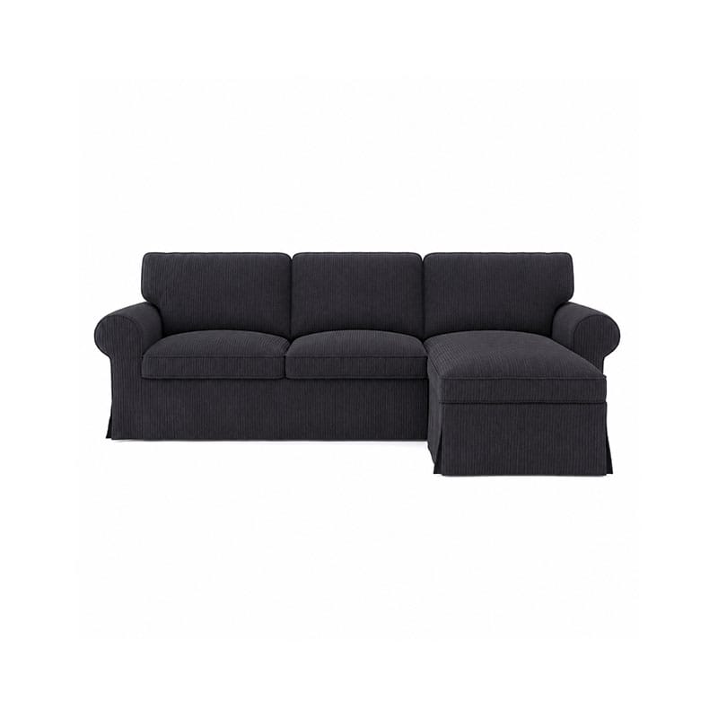 EKTORP 3 Seater Sofa with Chaise Cover-Corduroy Ash Gray