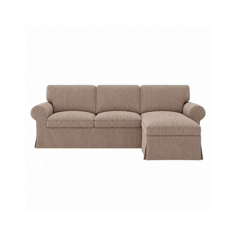 EKTORP 3 Seater Sofa with Chaise Cover-Corduroy Latte