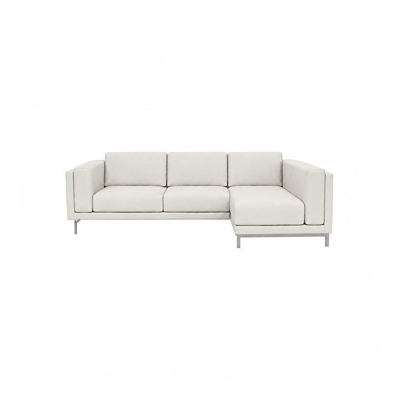 Nockeby 3 Seat Sofa with Right Chaise Cover-Canvas Pure white