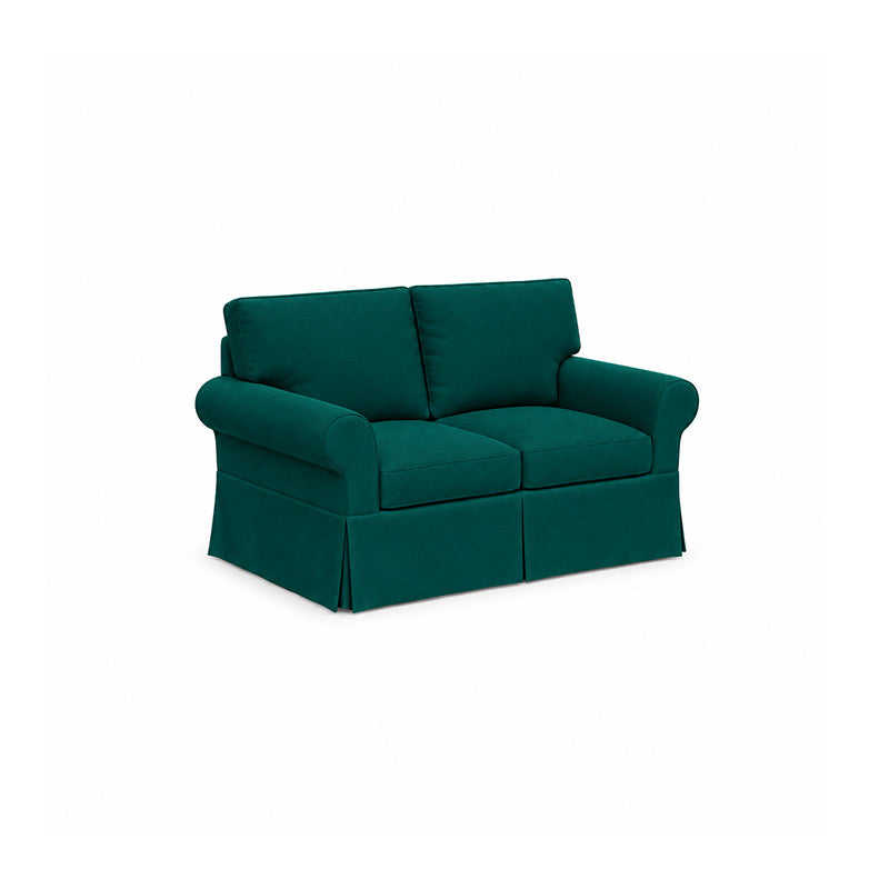 Pottery Barn Basic 2 Seater Sofa-Velvet peacock