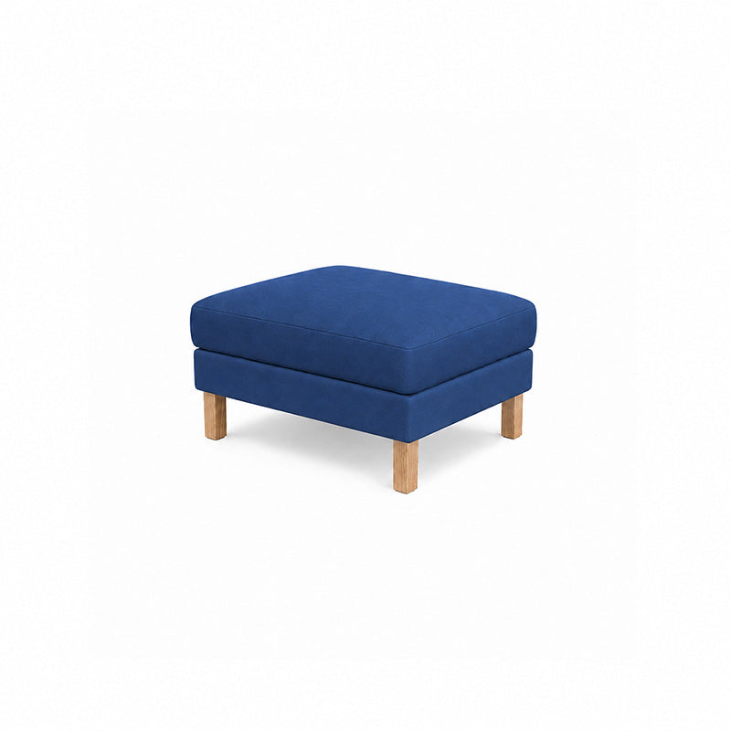 Karlstad Footstool Cover-Canvas Deep blue