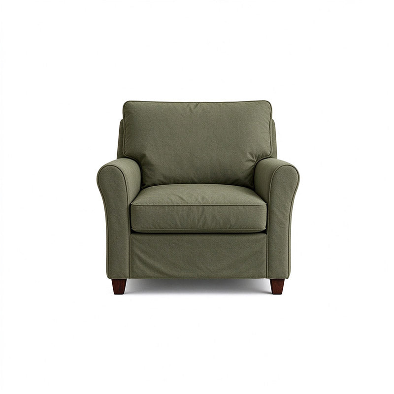 Angby Armchair Cover-Chenille Winter Moss