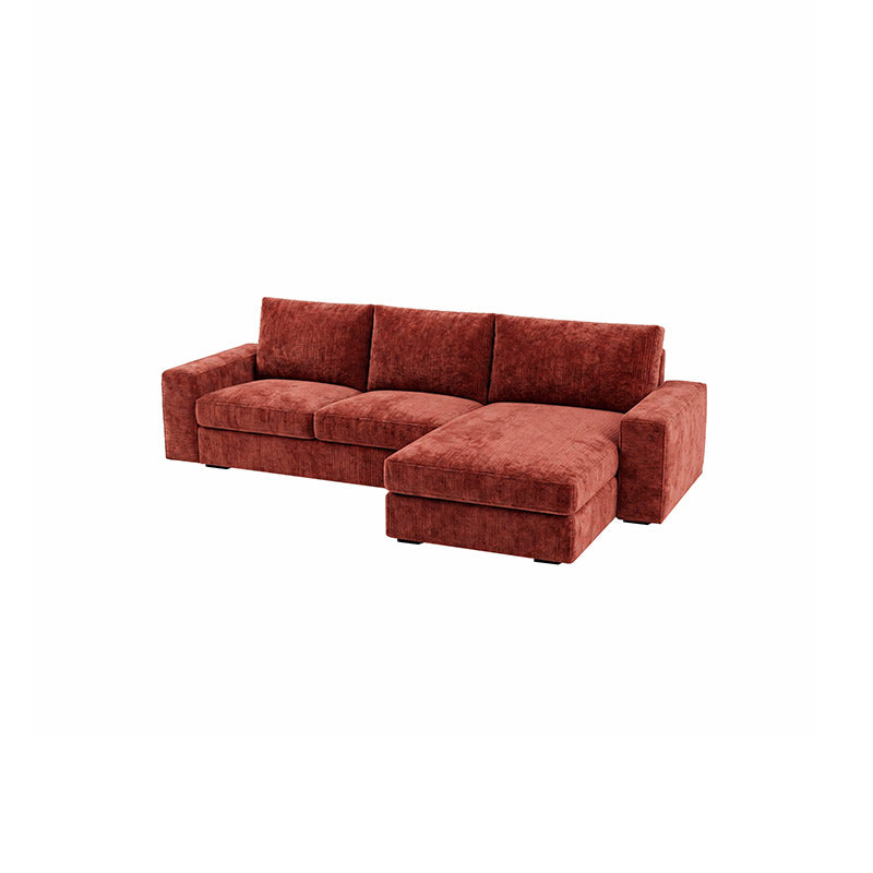 KIVIK 4-Seat Sofa Cover Set with Chaise-Chenille Burnt Brick
