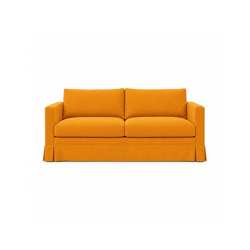 Karlstad 3 Seater Long Skirt Sofa Cover-Velvet yellow