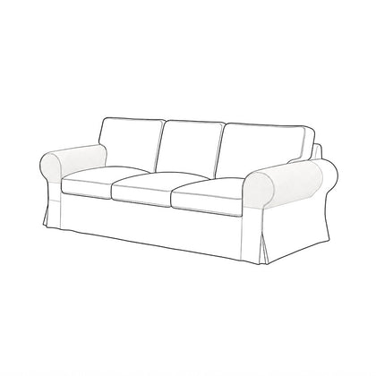 Round Armrest Slipcovers-Microfiber Ivory