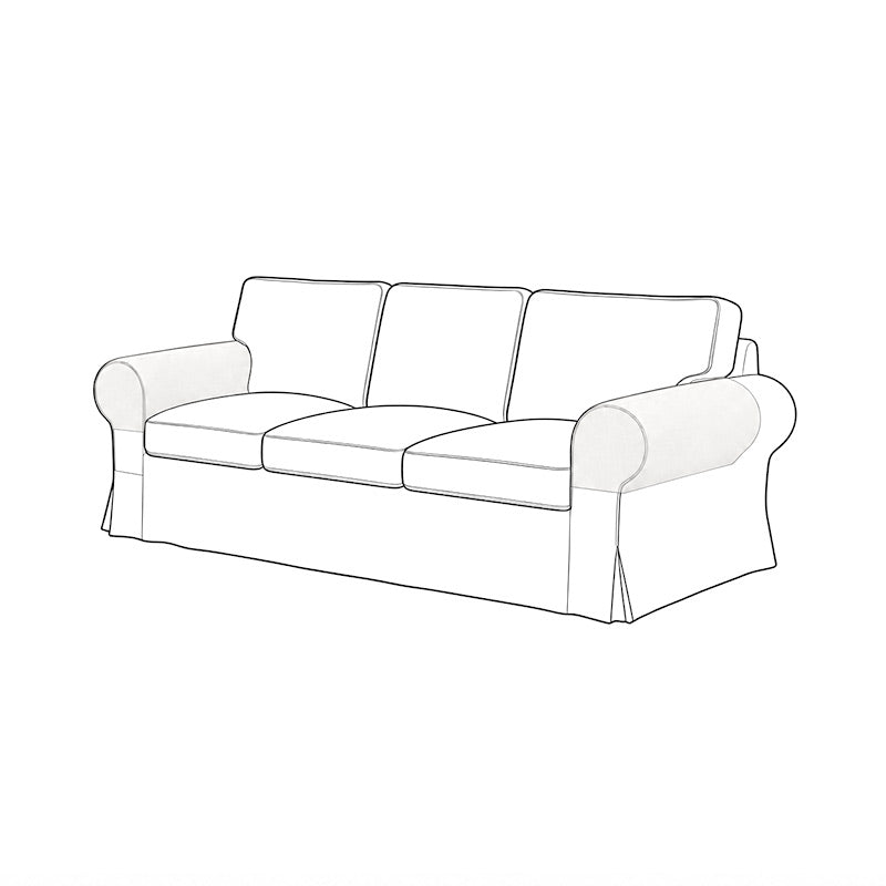 Round Armrest Slipcovers-Microfiber Ivory