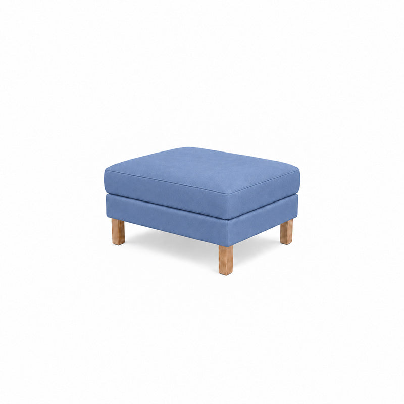 Karlstad Footstool Cover-Structural Weave powder blue