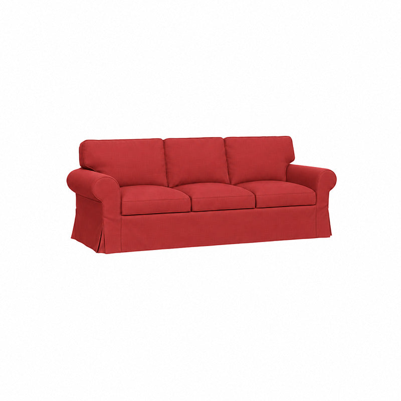Ektorp 3.5 Seater Sofa Cover-Chenille Burnt Brick